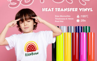 3D PU Puff Heat Transfer Vinyl Roll for Tshirts