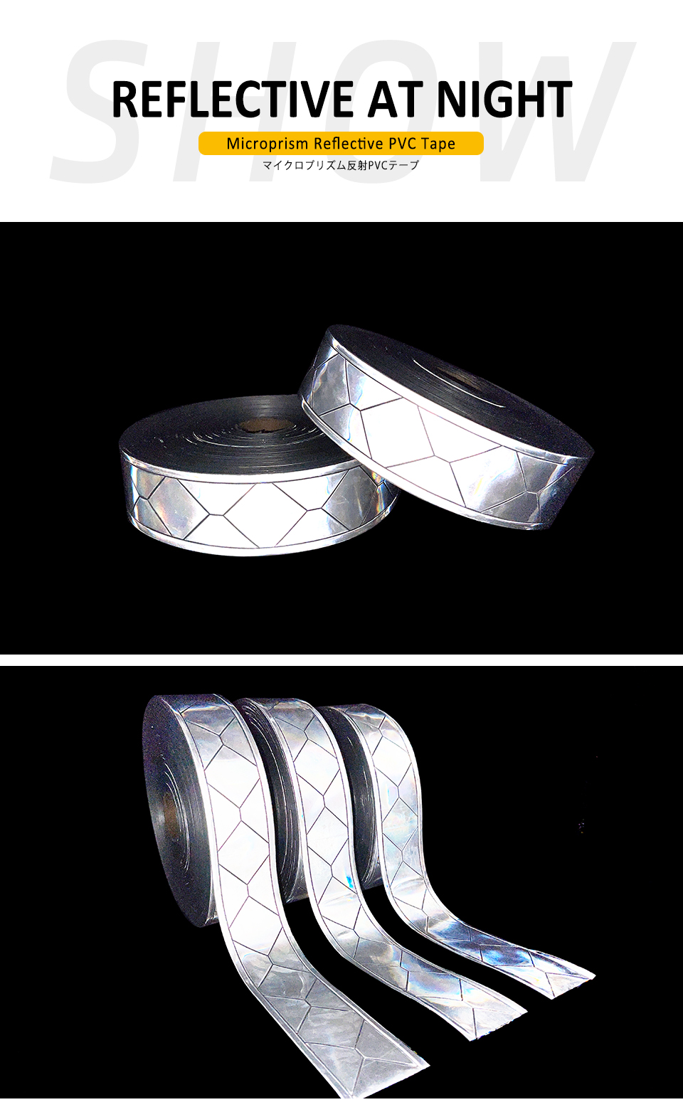 Reflective PVC Tape (9) Grey Sew On Prismatic Vest Safety Reflective Pvc Tape For Clothing